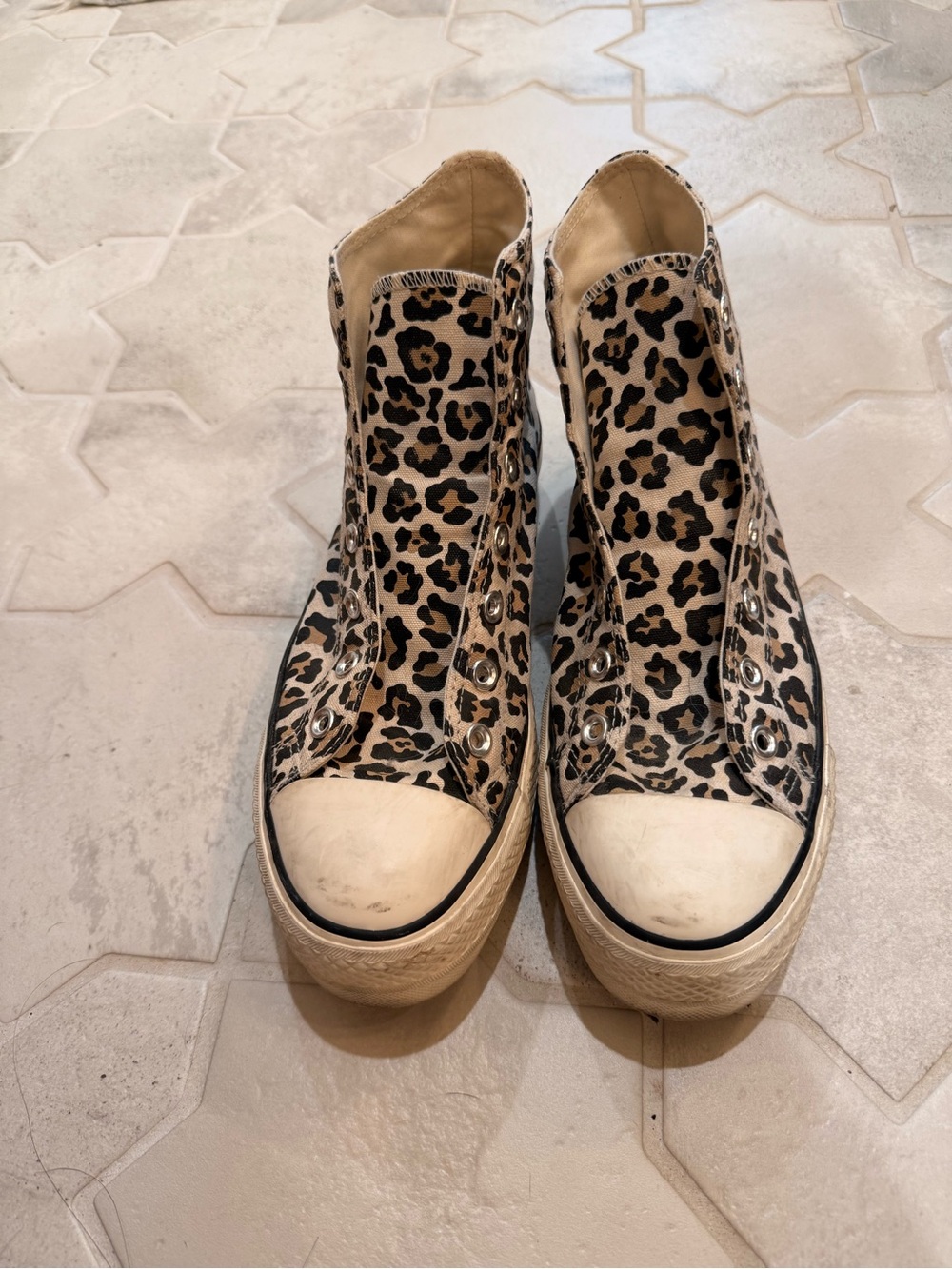 Converse All Stars Leopard Print Hightop Sneakers